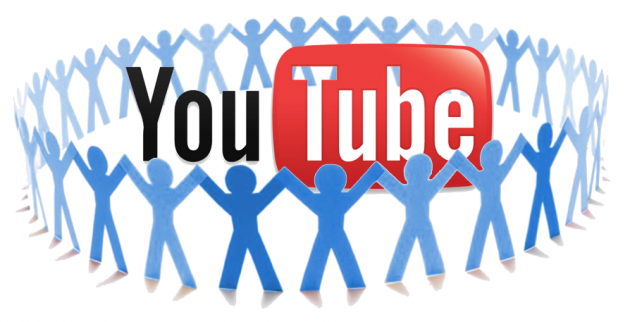 circle of paper figures surrounding youtube logo