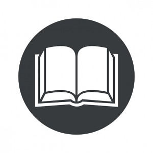 Monochrome round book icon